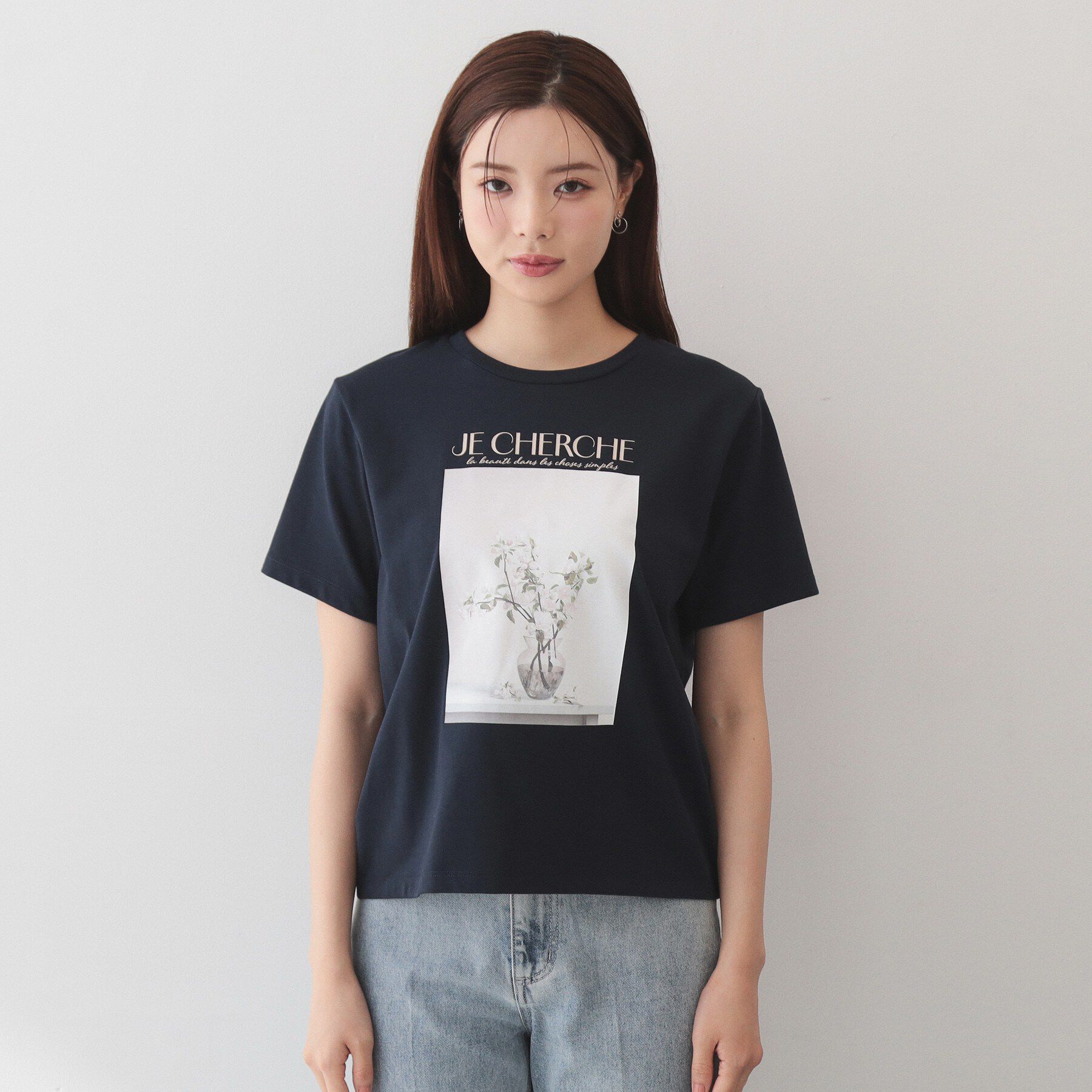index「【UV】フラワープリントTシャツ≪洗濯機OK／接触冷感≫」|Tシャツ・カットソー|
