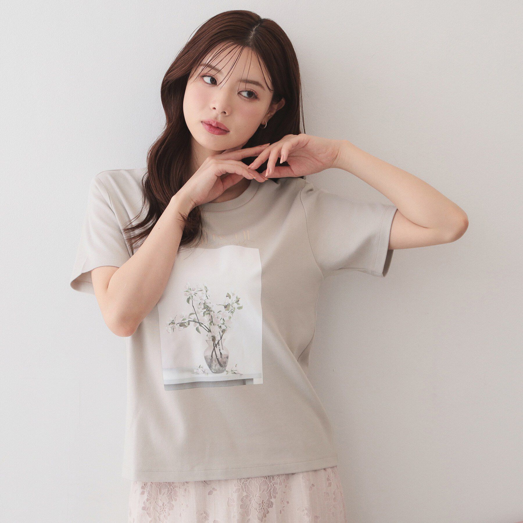 index「【UV】フラワープリントTシャツ≪洗濯機OK／接触冷感≫」|Tシャツ・カットソー|