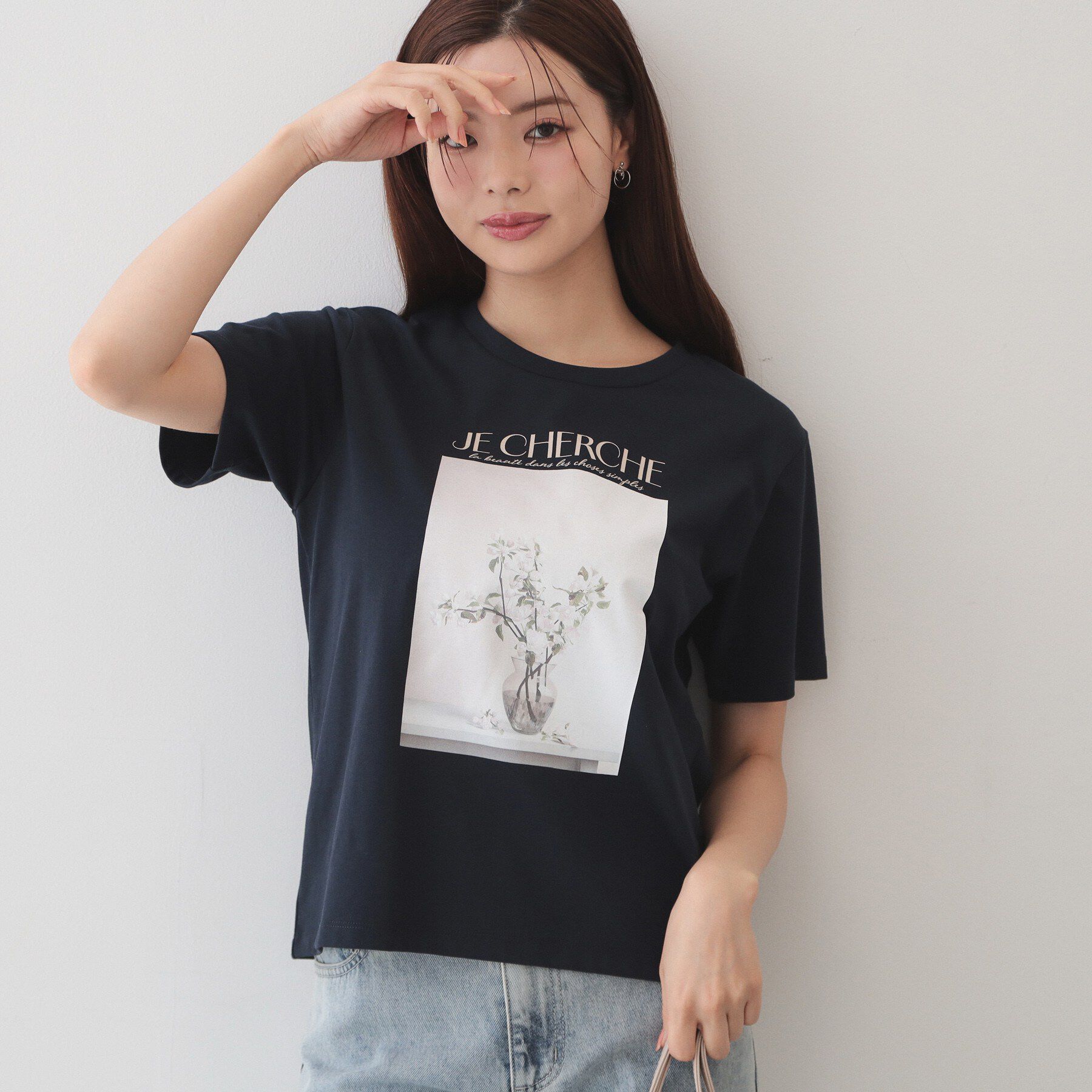 index「【UV】フラワープリントTシャツ≪洗濯機OK／接触冷感≫」|Tシャツ・カットソー|