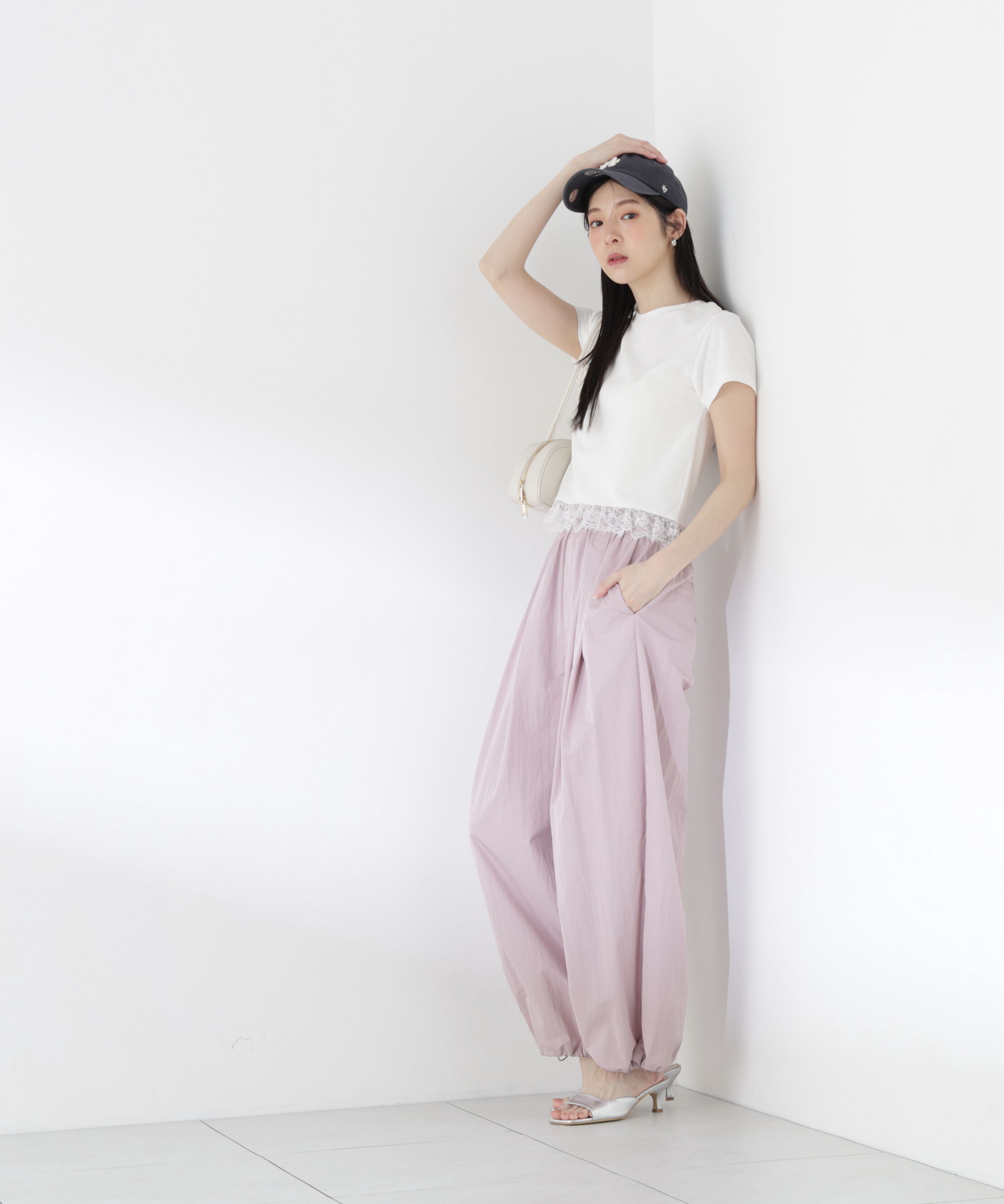 PROPORTION BODY DRESSING「＜青島心さん着用＞〈a/mie〉レースヘムTシャツ」|Tシャツ・カットソー|