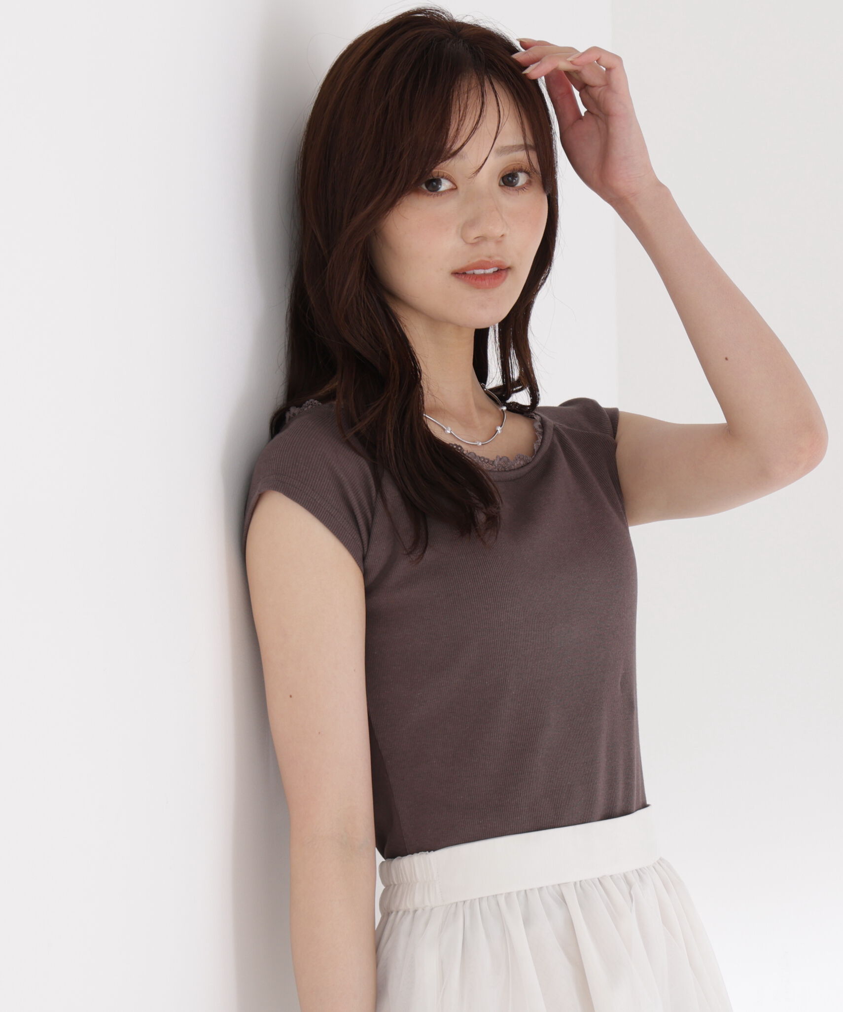 PROPORTION BODY DRESSING「＜a/mie＞カップ付きフレンチスリーブTシャツ」|Tシャツ・カットソー|