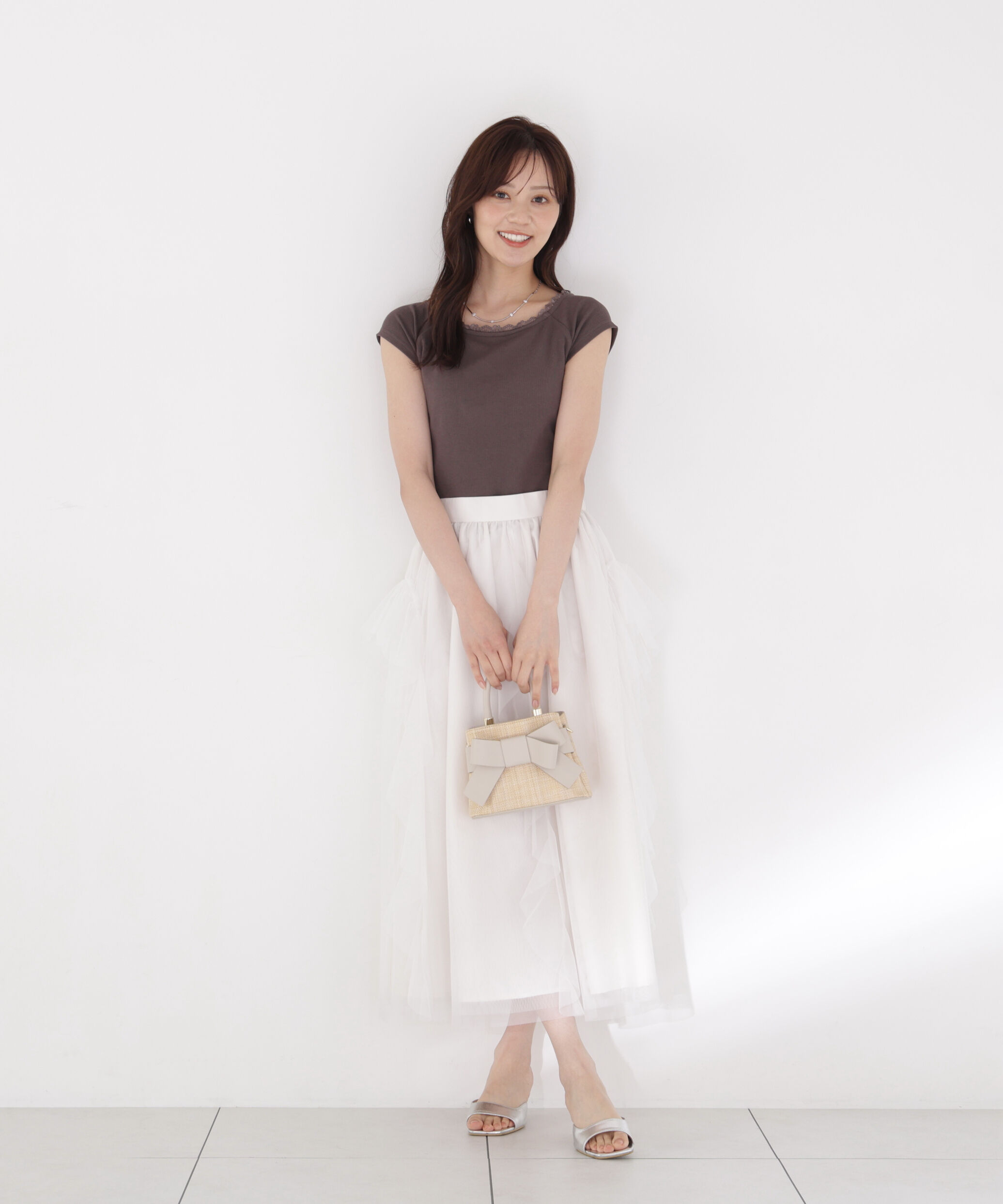PROPORTION BODY DRESSING「＜a/mie＞カップ付きフレンチスリーブTシャツ」|Tシャツ・カットソー|