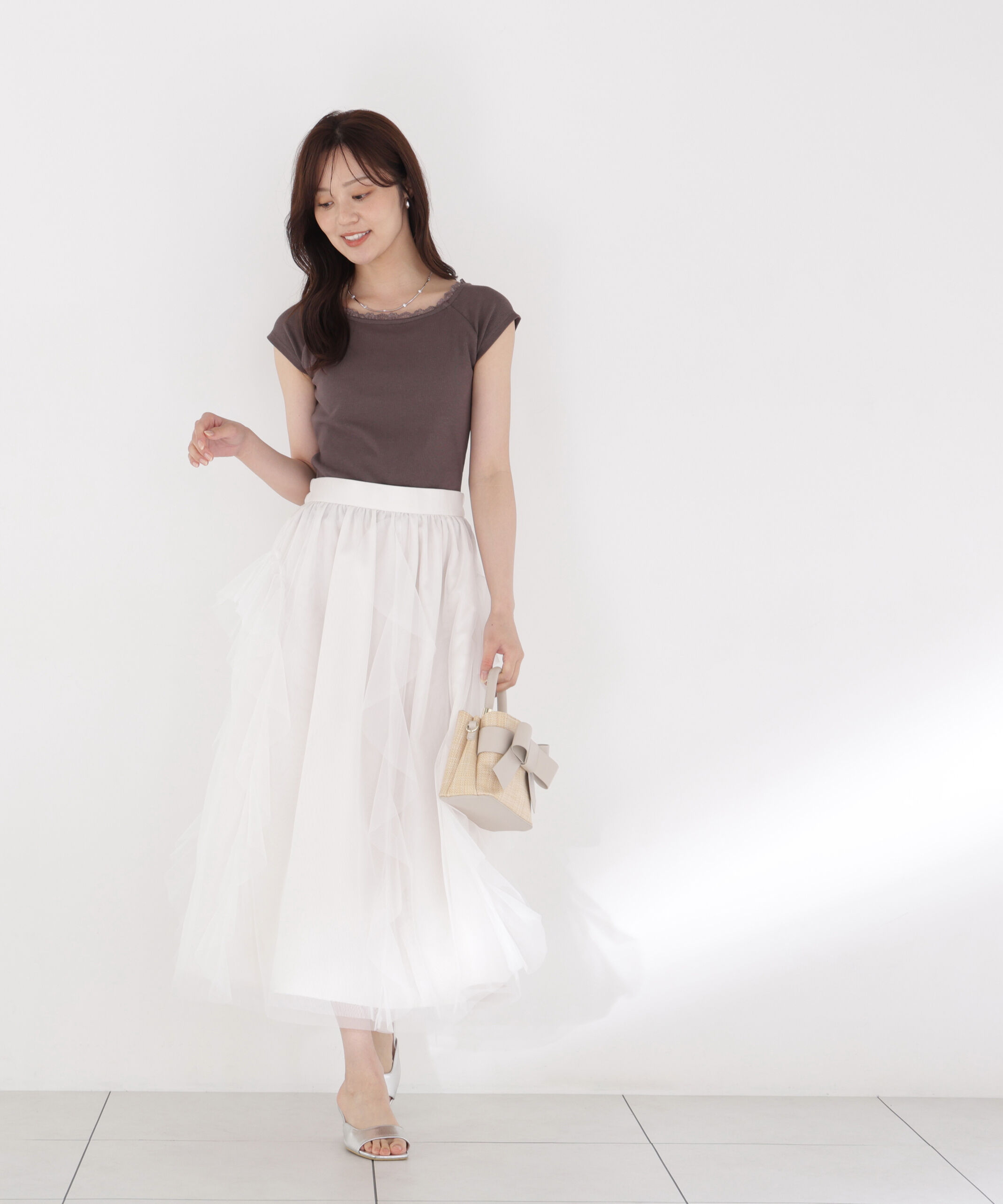 PROPORTION BODY DRESSING「＜a/mie＞カップ付きフレンチスリーブTシャツ」|Tシャツ・カットソー|