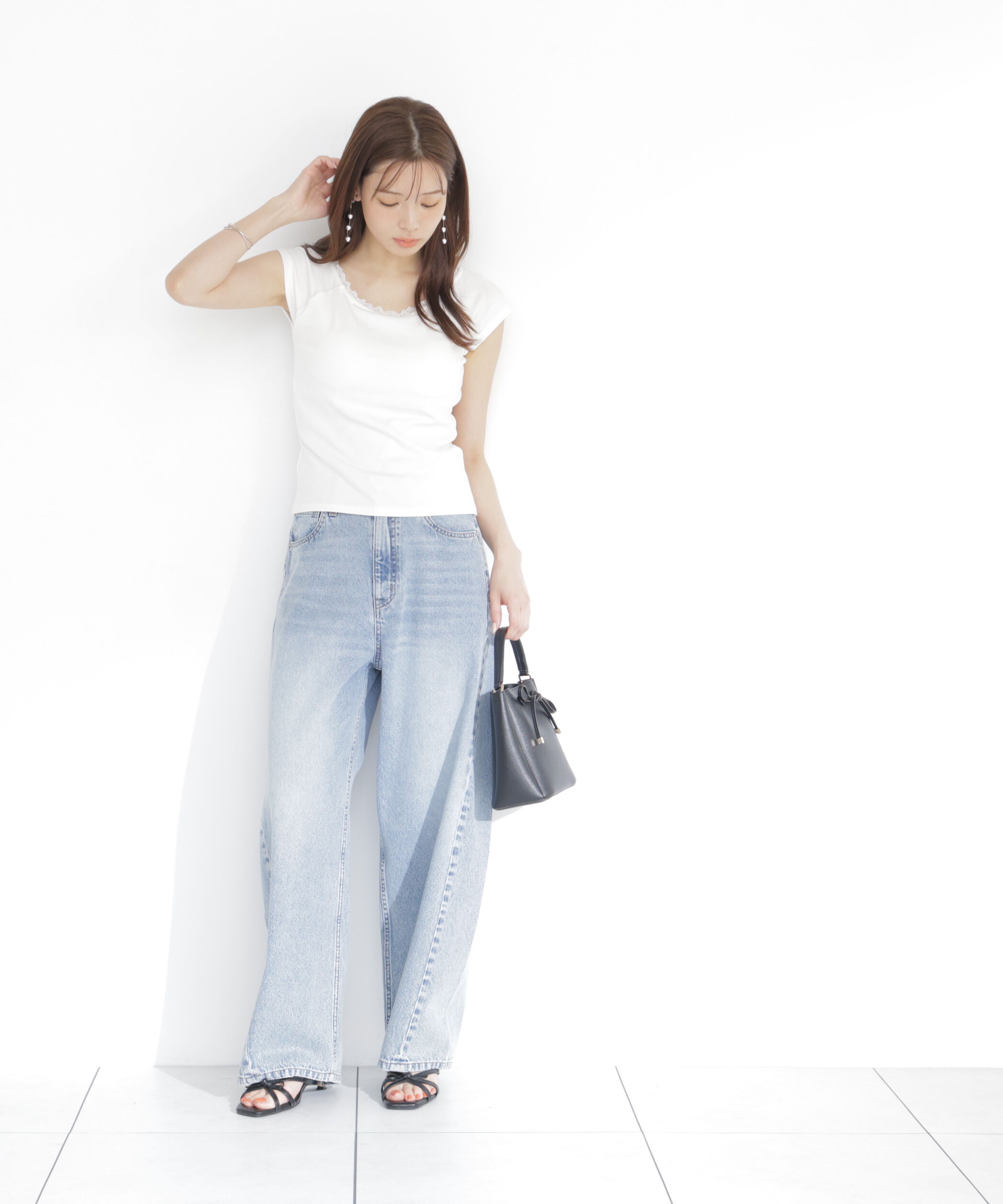 PROPORTION BODY DRESSING「＜a/mie＞カップ付きフレンチスリーブTシャツ」|Tシャツ・カットソー|