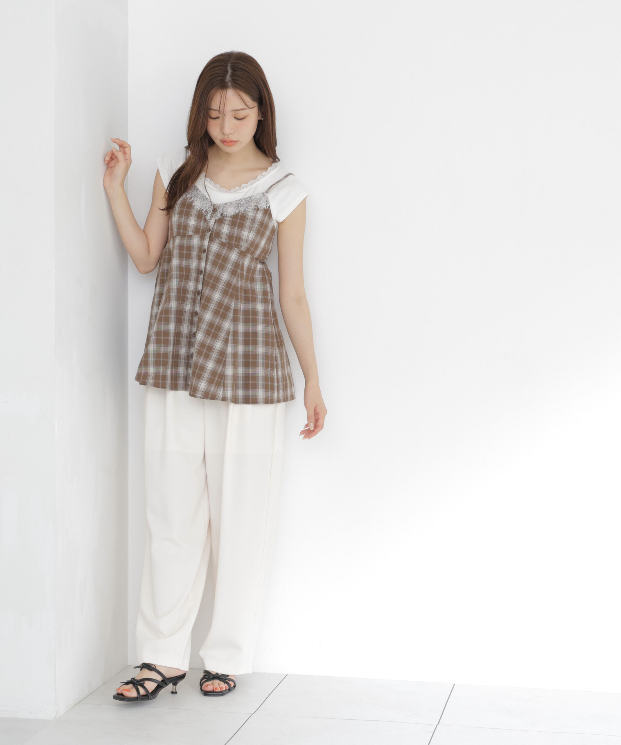PROPORTION BODY DRESSING「＜a/mie＞カップ付きフレンチスリーブTシャツ」|Tシャツ・カットソー|