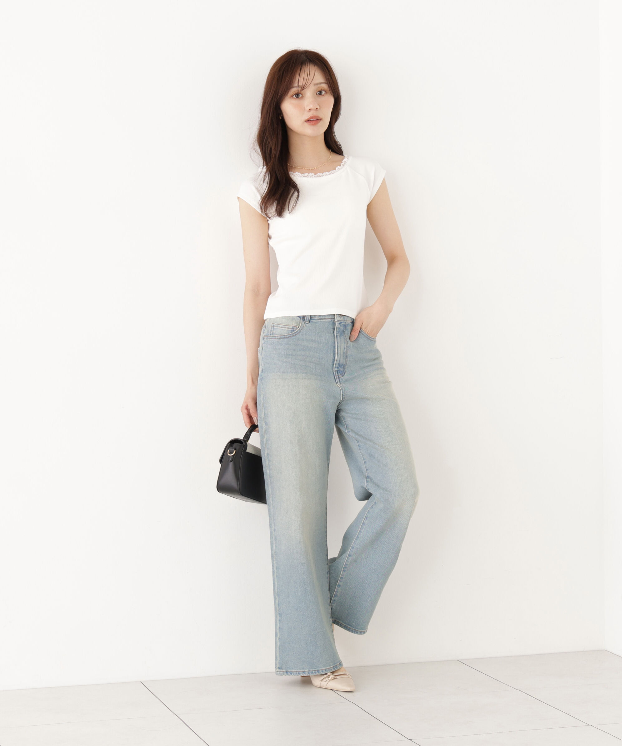 PROPORTION BODY DRESSING「＜a/mie＞カップ付きフレンチスリーブTシャツ」|Tシャツ・カットソー|