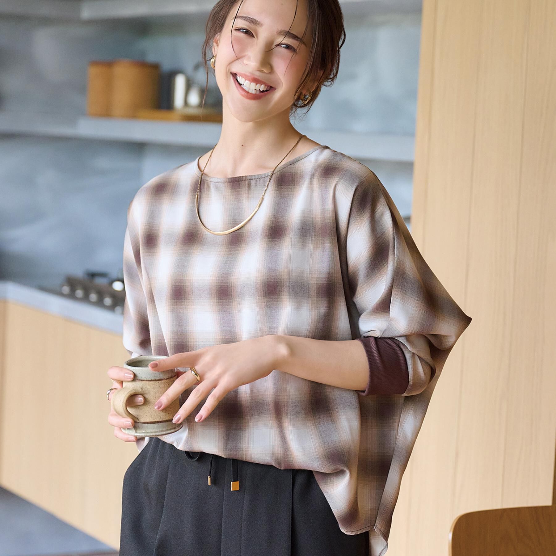 SHOO･LA･RUE「【着丈選べる/洗濯後しわになりにくい】インせず着られる ドルマンブラウス」|シャツ・ブラウス|