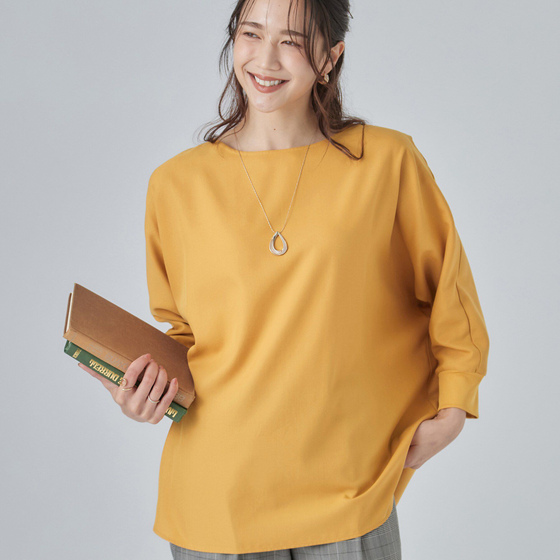 SHOO･LA･RUE「【着丈選べる/洗濯後しわになりにくい】インせず着られる ドルマンブラウス」|シャツ・ブラウス|イエローロング(73