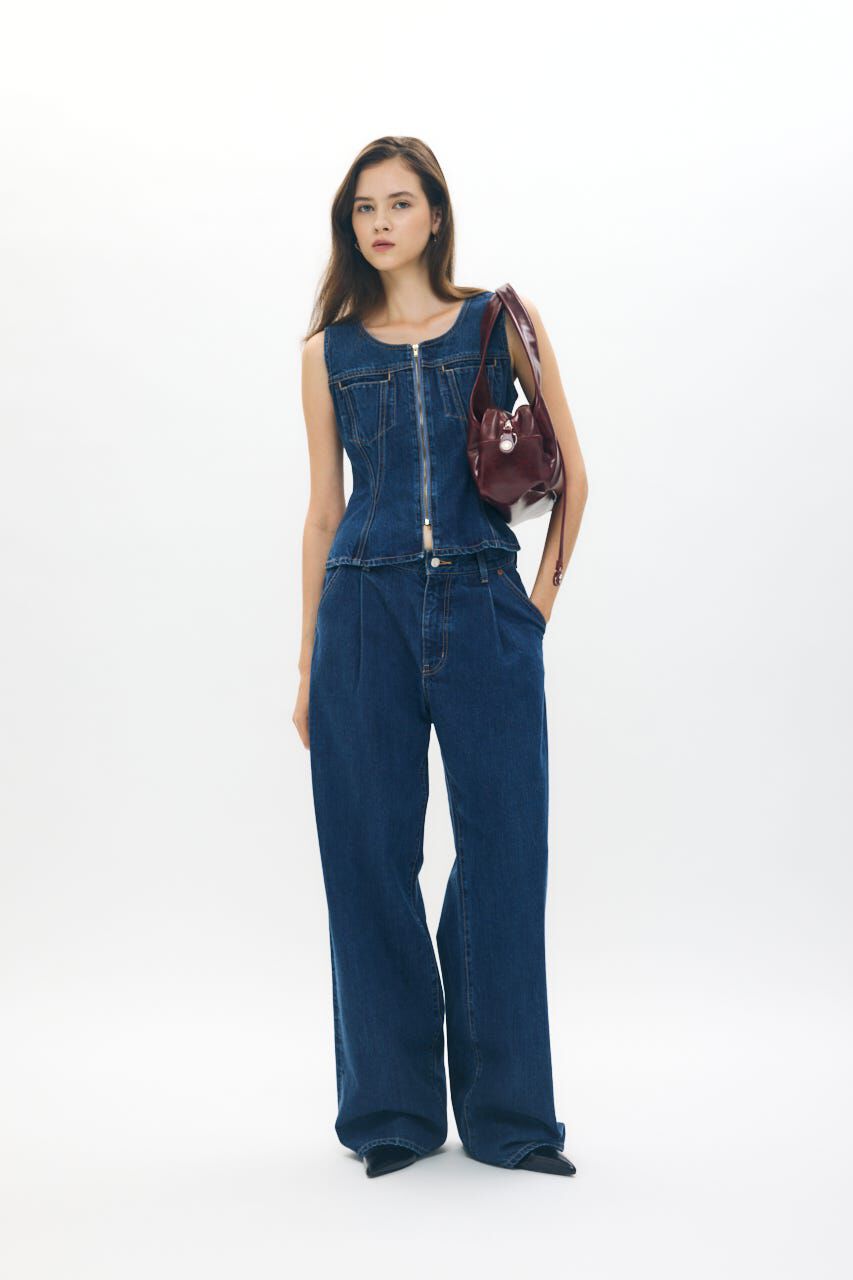 MOUSSY「WAIST FIT デニムベスト」|シャツ・ブラウス|