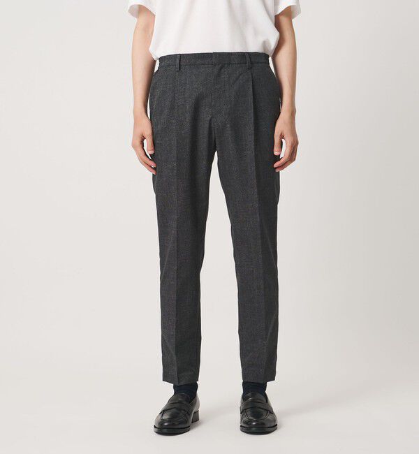 UNITED ARROWS「COOL DOTS プリント サイドシャーリング 1プリーツ パンツ ウォッシャブル ストレッチ」|スラックス|