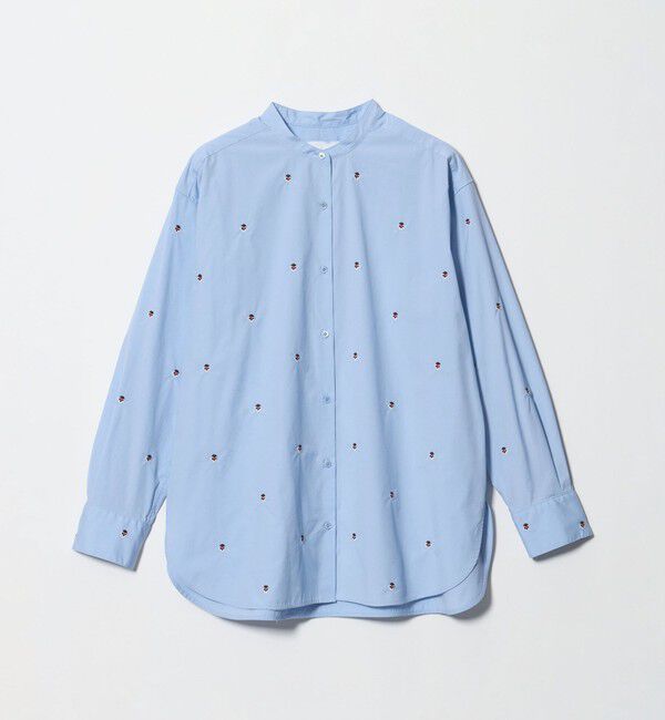 UNITED ARROWS「エンブロイダリーフラワー バンドカラー シャツ 26FW」|シャツ・ブラウス|