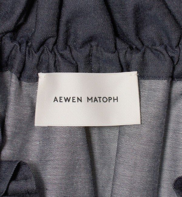 AEWEN MATOPH「＜AEWEN MATOPH＞デニムライク ギャザー リボン ブラウス ウォッシャブル」|シャツ・ブラウス|