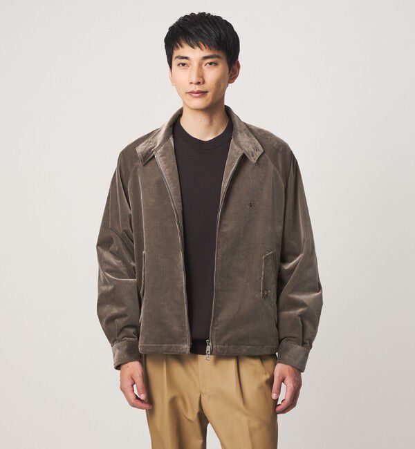UNITED ARROWS green label relaxing「【別注】＜BARACUTA＞GLR ベロア コーデュロイ G4 ドライバーズジャケット ブルゾン」|ブルゾン・スタジャン|DK.GRAY