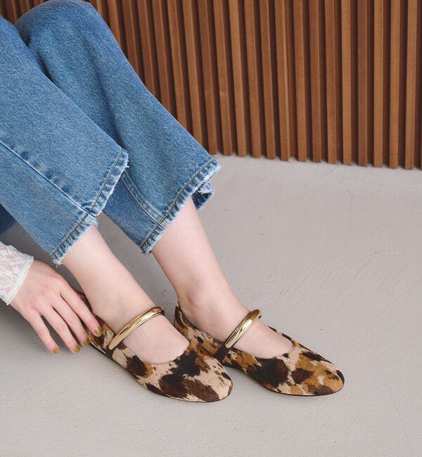 BEAUTY&YOUTH UNITED ARROWS「【別注】＜MOHI...＞ヘアレザー メタルストラップ フラットシューズ」|ローファー|