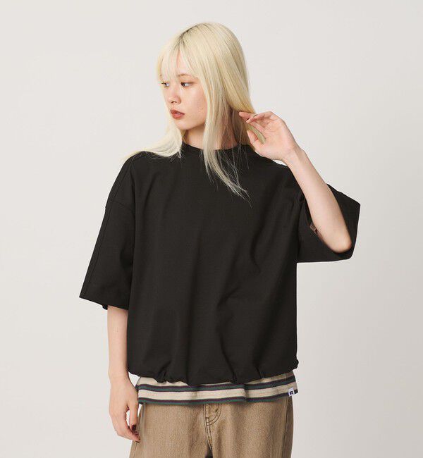 BEAUTY&YOUTH UNITED ARROWS「【WEB限定】バックレイヤード ドローストリング Tシャツ」|Tシャツ・カットソー|