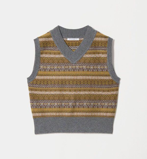 BEAUTY&YOUTH UNITED ARROWS「ウールブレンド フェアアイル Vネックベスト」|ベスト・ジレ|OLIVE