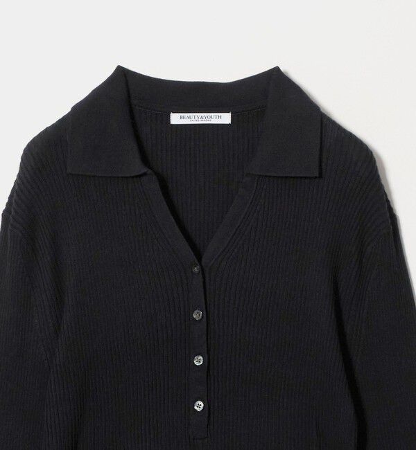 BEAUTY&YOUTH UNITED ARROWS「スキッパー フロントボタン リブニットプルオーバー ウォッシャブル」|ニット・セーター|