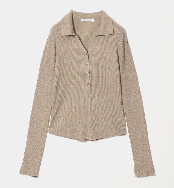 BEAUTY&YOUTH UNITED ARROWS「スキッパー フロントボタン リブニットプルオーバー ウォッシャブル」|ニット・セーター|MOCA