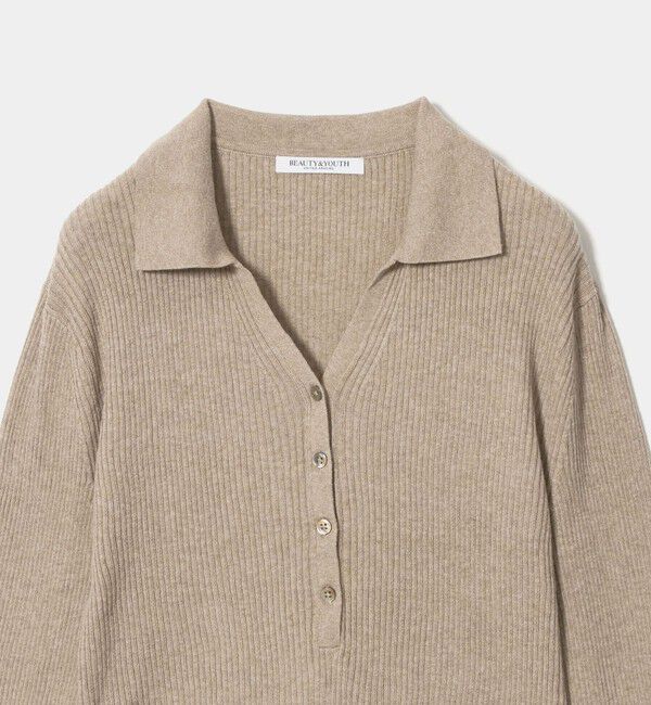 BEAUTY&YOUTH UNITED ARROWS「スキッパー フロントボタン リブニットプルオーバー ウォッシャブル」|ニット・セーター|