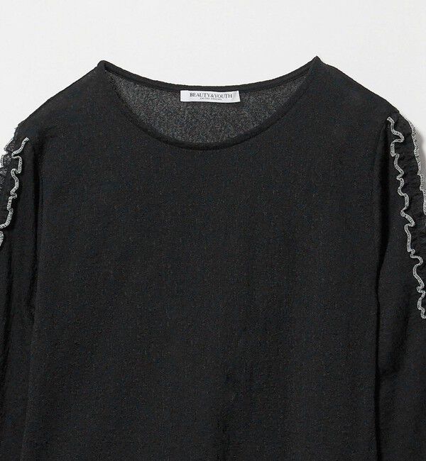 BEAUTY&YOUTH UNITED ARROWS「コットンナイロン ジャガード フリル プルオーバー ウォッシャブル」|Tシャツ・カットソー|