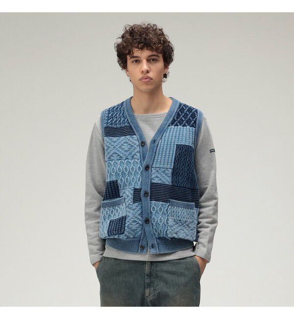 BEAMS PLUS「Indigo Vest」|ニット・セーター|