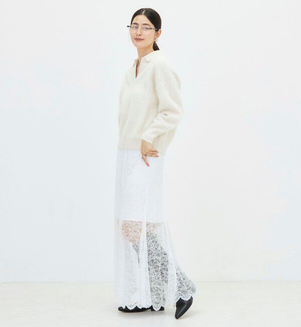 NOLLEY'S sophi「カシミヤ混へアリーポロ襟プルオーバー」|ニット・セーター|