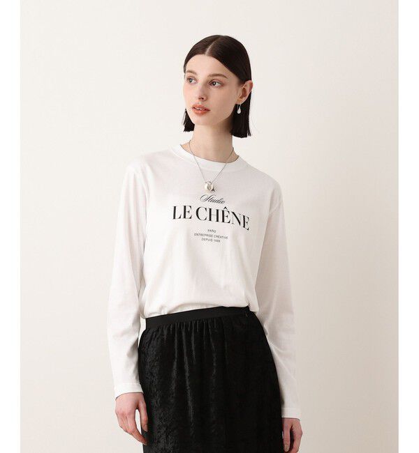 allureville「ステッカーロゴロングTシャツ」|Tシャツ・カットソー|オフホワイト