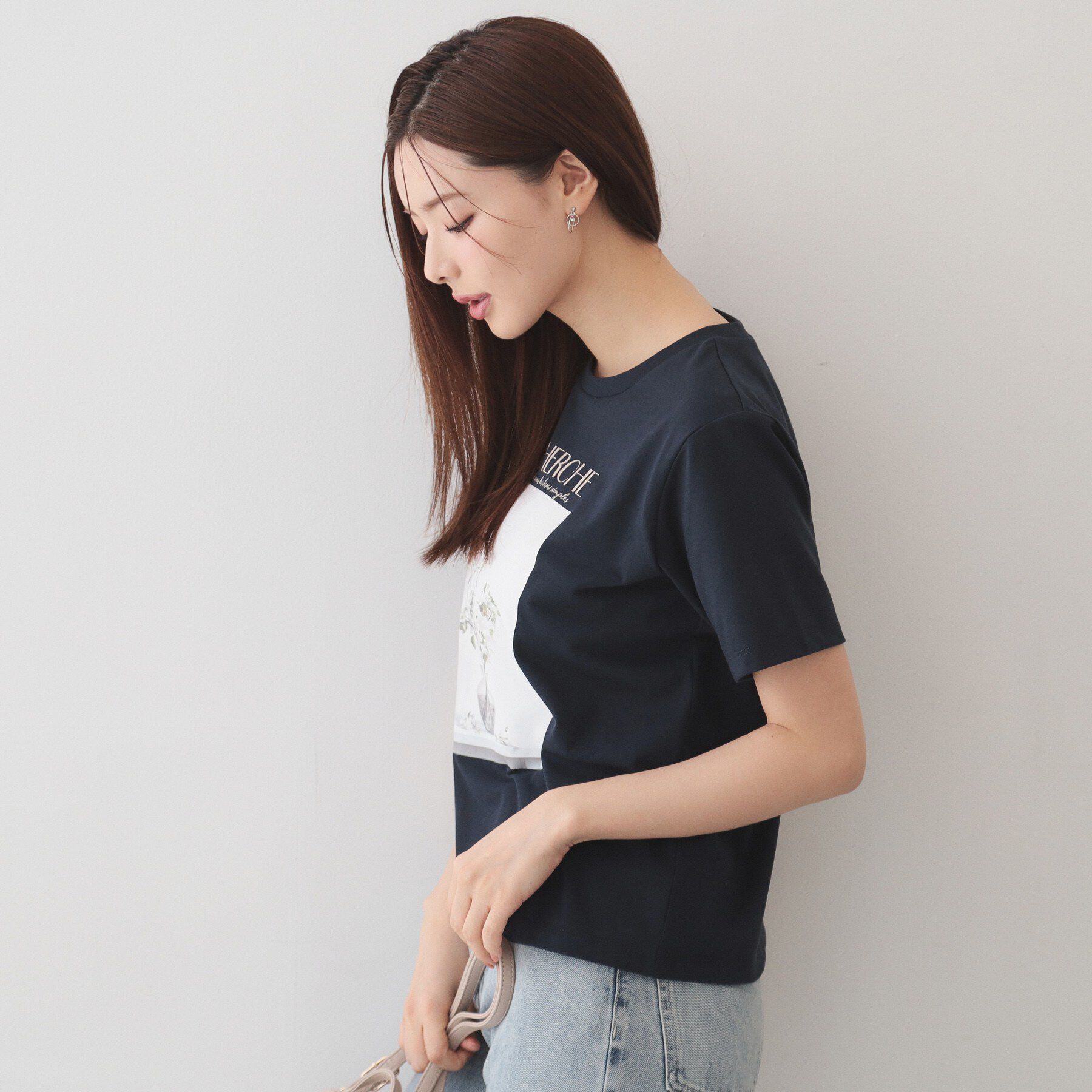 index「【UV】フラワープリントTシャツ≪洗濯機OK／接触冷感≫」|Tシャツ・カットソー|