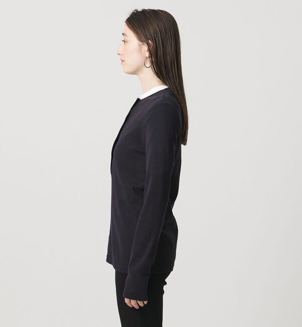 UNITED ARROWS「コットン フライス ヘンリーネック ロング Tシャツ」|Tシャツ・カットソー|