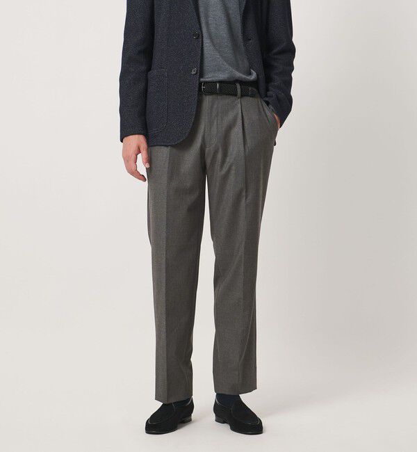 UNITED ARROWS「ツイル 1プリーツ テーパード イージー スラックス 2WAYストレッチ」|チノ|