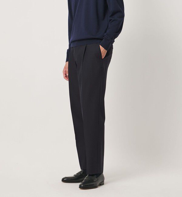 UNITED ARROWS「ツイル 1プリーツ テーパード イージー スラックス 2WAYストレッチ」|チノ|