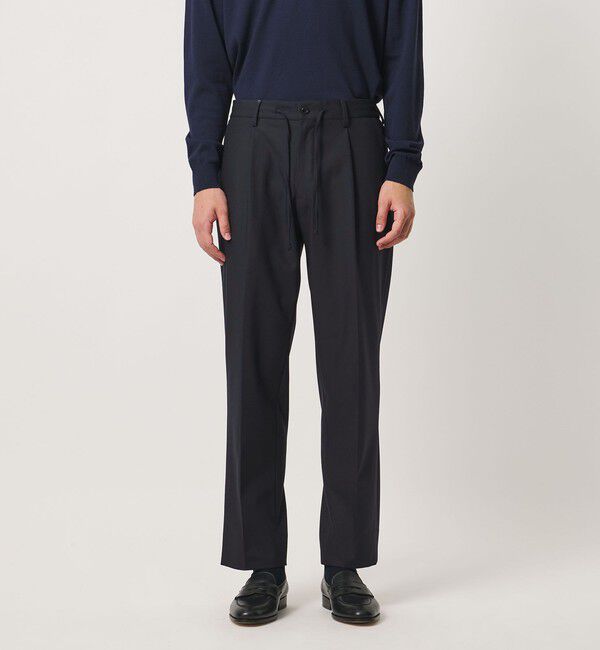 UNITED ARROWS「ツイル 1プリーツ テーパード イージー スラックス 2WAYストレッチ」|チノ|