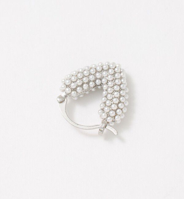 UNITED ARROWS「イミテーションパール ハート フープピアス」|ピアス|