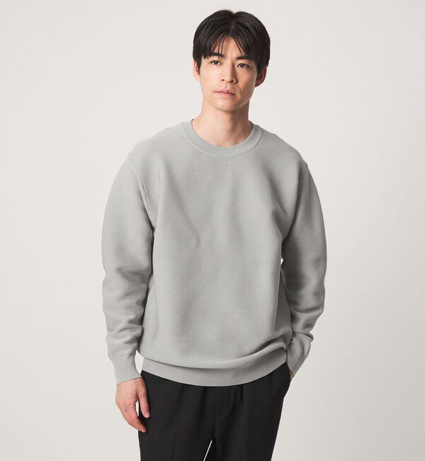 UNITED ARROWS green label relaxing「【WEB限定】ガーター編み クルーネック ニット」|ニット・セーター|LT.GRAY