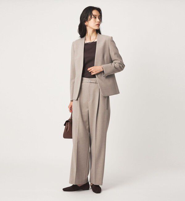 UNITED ARROWS green label relaxing「［size SHORT/TALLあり］ライト ダブルクロス ノーラペル ジャケット」|ノーカラージャケット|