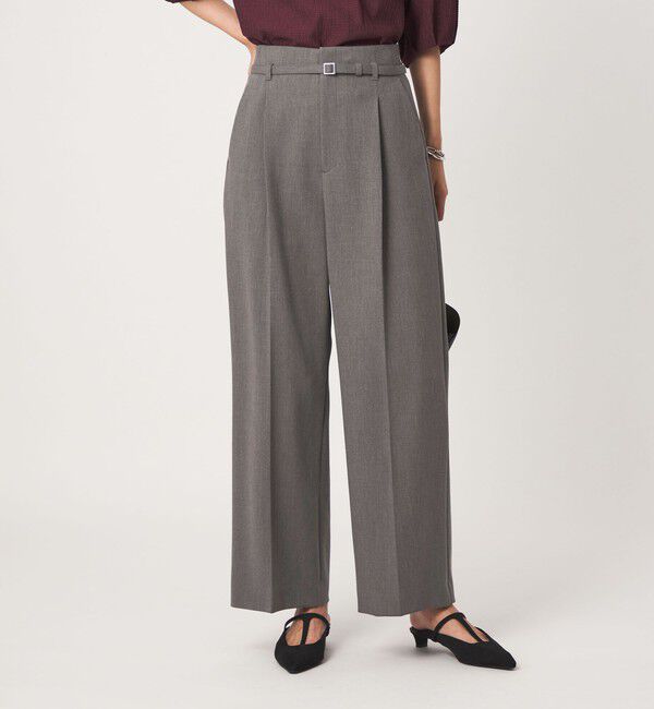 UNITED ARROWS green label relaxing「［size SHORT/TALLあり］ライト ダブルクロス ワイド パンツ」|スラックス|MD.GRAY