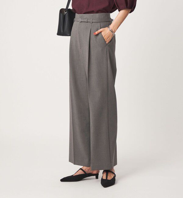 UNITED ARROWS green label relaxing「［size SHORT/TALLあり］ライト ダブルクロス ワイド パンツ」|スラックス|