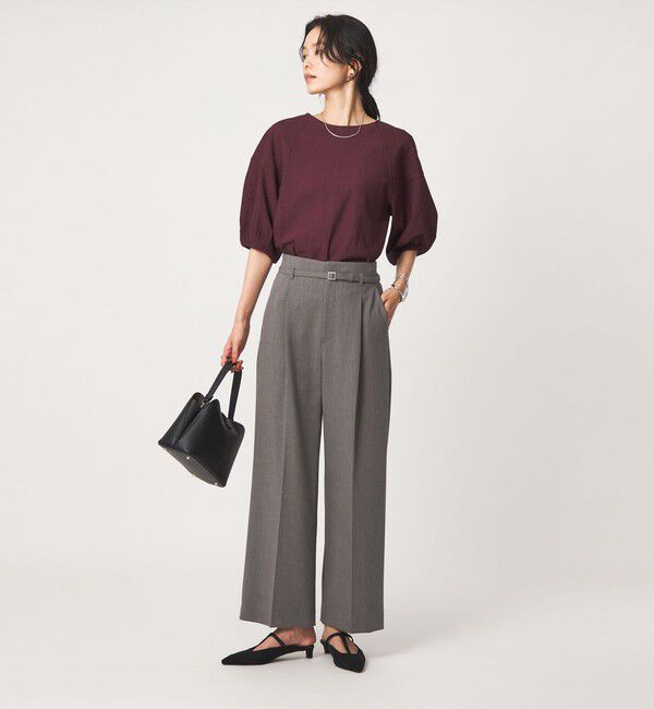 UNITED ARROWS green label relaxing「［size SHORT/TALLあり］ライト ダブルクロス ワイド パンツ」|スラックス|