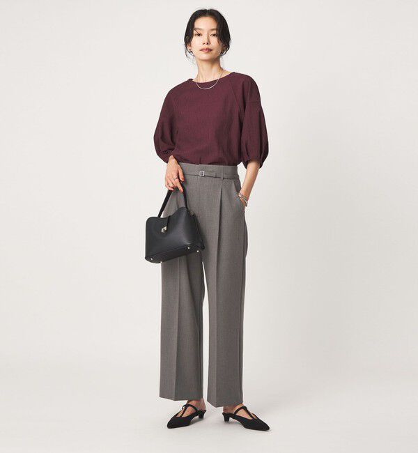 UNITED ARROWS green label relaxing「［size SHORT/TALLあり］ライト ダブルクロス ワイド パンツ」|スラックス|