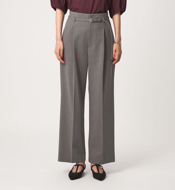 UNITED ARROWS green label relaxing「［size SHORT/TALLあり］ライト ダブルクロス ワイド パンツ」|スラックス|