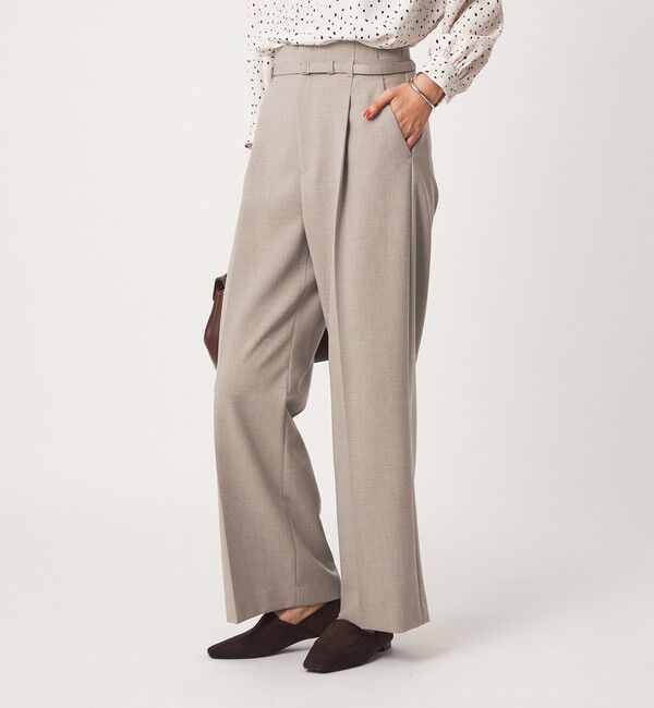 UNITED ARROWS green label relaxing「［size SHORT/TALLあり］ライト ダブルクロス ワイド パンツ」|スラックス|