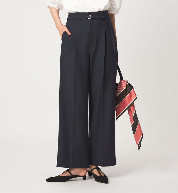UNITED ARROWS green label relaxing「［size SHORT/TALLあり］ライト ダブルクロス ワイド パンツ」|スラックス|