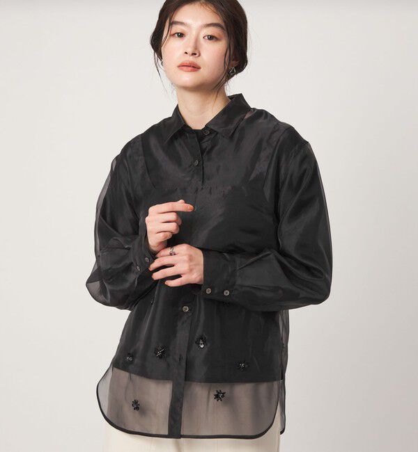 UNITED ARROWS green label relaxing「＜GLR_MINE＞ビジュー シャツ＆ビスチェ セット」|シャツ・ブラウス|