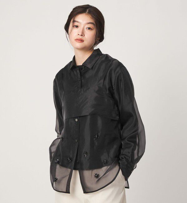 UNITED ARROWS green label relaxing「＜GLR_MINE＞ビジュー シャツ＆ビスチェ セット」|シャツ・ブラウス|