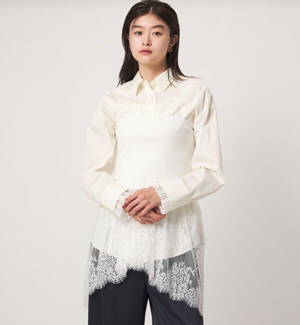 UNITED ARROWS green label relaxing「＜GLR_MINE＞レース ドッキング ニット ビスチェ」|ベスト・ジレ|