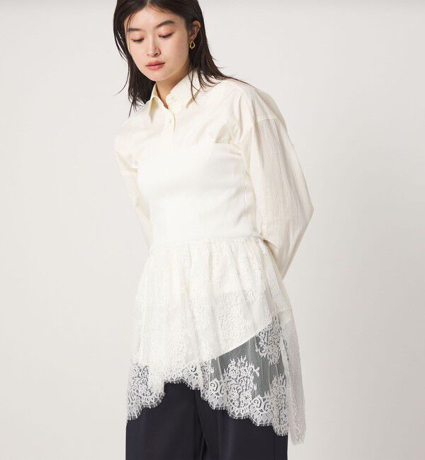 UNITED ARROWS green label relaxing「＜GLR_MINE＞レース ドッキング ニット ビスチェ」|ベスト・ジレ|