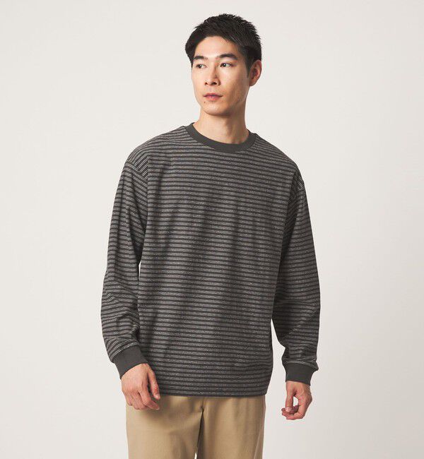 UNITED ARROWS green label relaxing「ラフ ボーダー クルーネック 長袖 Tシャツ」|Tシャツ・カットソー|