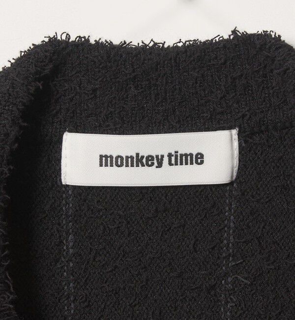 MONKEY TIME「カールヤーン ストライプ ニット シャツ」|カーディガン|