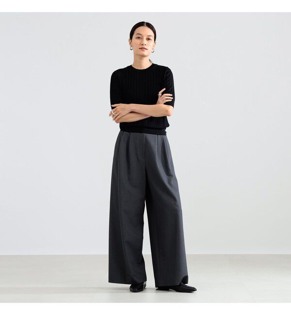 Demi-Luxe BEAMS 「SLOANE / 18ゲージ シルク クルーネック ハーフスリーブ ニット」|ニット・セーター|
