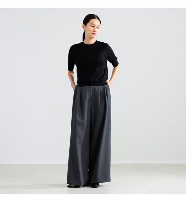 Demi-Luxe BEAMS 「SLOANE / 18ゲージ シルク クルーネック ハーフスリーブ ニット」|ニット・セーター|